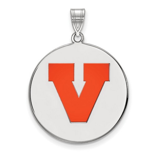 University of Virginia Cavaliers XL Disc Pendant in Sterling Silver 5.45 gr
