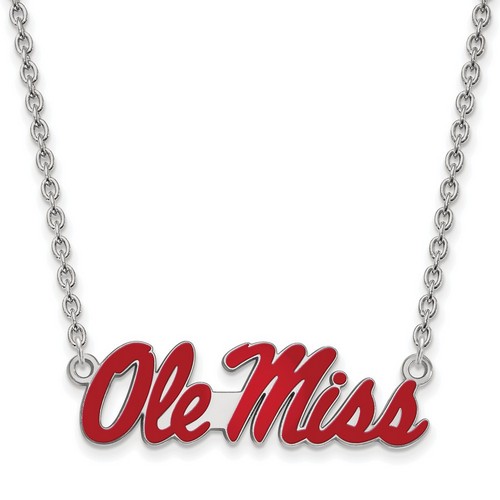 University of Mississippi Rebels Large Pendant Necklace in Sterling Silver