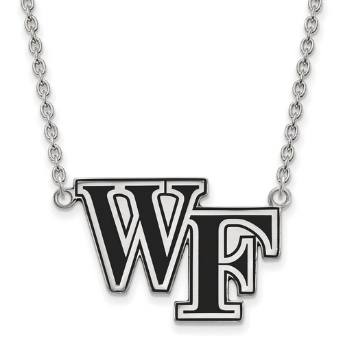 Wake Forest University Demon Deacons Large Pendant Necklace in Sterling Silver