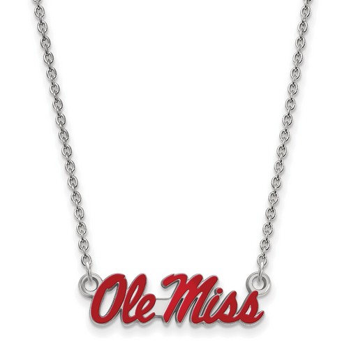 University of Mississippi Rebels Small Sterling Silver Pendant Necklace 2.83 gr