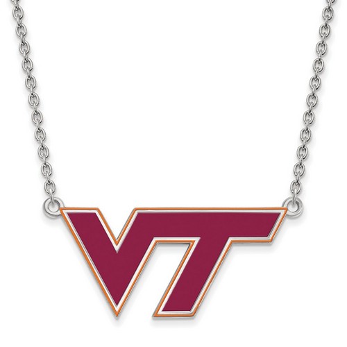 Virginia Tech Hokies Large Pendant Necklace in Sterling Silver 6.71 gr
