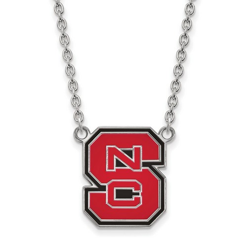 NC State University Wolfpack Large Pendant Necklace in Sterling Silver 6.02 gr