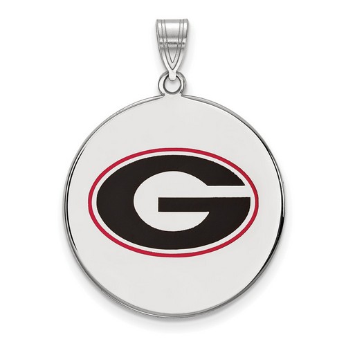 University of Georgia Bulldogs XL Enameled Pendant in Sterling Silver 4.28 gr