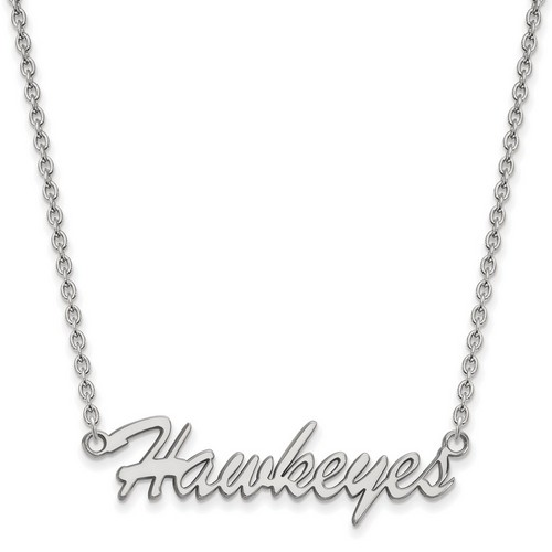 University of Iowa Hawkeyes Medium Pendant Necklace in Sterling Silver 5.14 gr