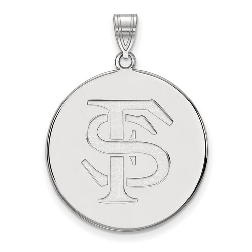 Florida State University Seminoles XL Disc Pendant in Sterling Silver 5.81 gr