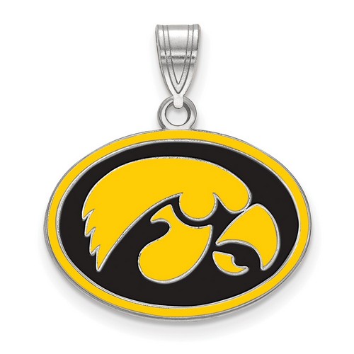 University of Iowa Hawkeyes Medium Pendant in Sterling Silver 2.46 gr