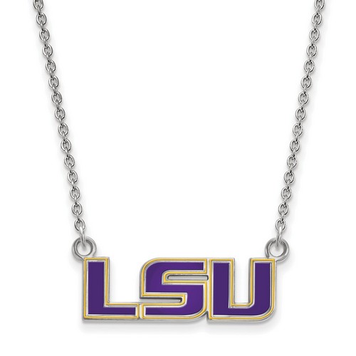 Louisiana State University LSU Tigers Sterling Silver Pendant Necklace 3.48 gr