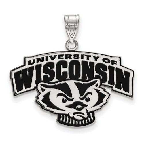 University of Wisconsin Badgers Large Pendant in Sterling Silver 4.15 gr