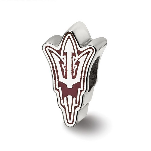 Arizona State University Sun Devils Enameled Pitchfork Logo in Sterling Silver