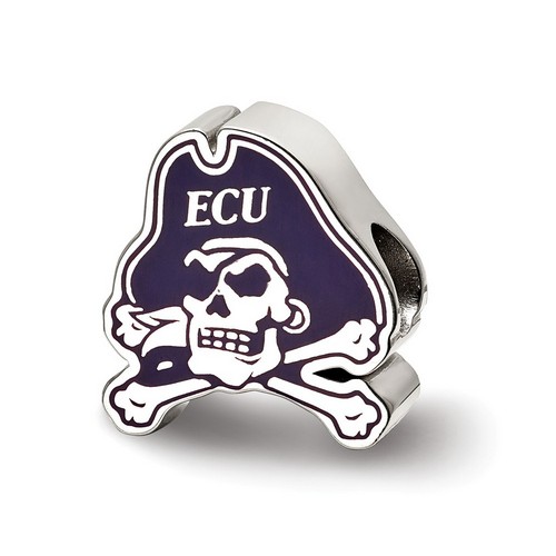 East Carolina University Pirates Purple Mascot Bead in Sterling Silver 6.57 gr