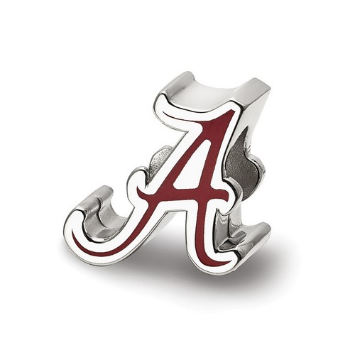 University of Alabama Crimson Tide Script A Enameled Sterling Silver Logo Bead
