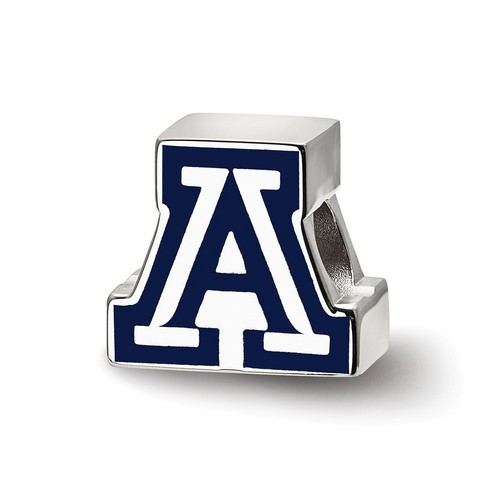 University of Arizona Wildcats The Block A Enameled Logo Bead in Sterling Silver