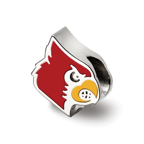 University of Louisville Cardinals Red Mascot Logo Bead in Sterling Silver