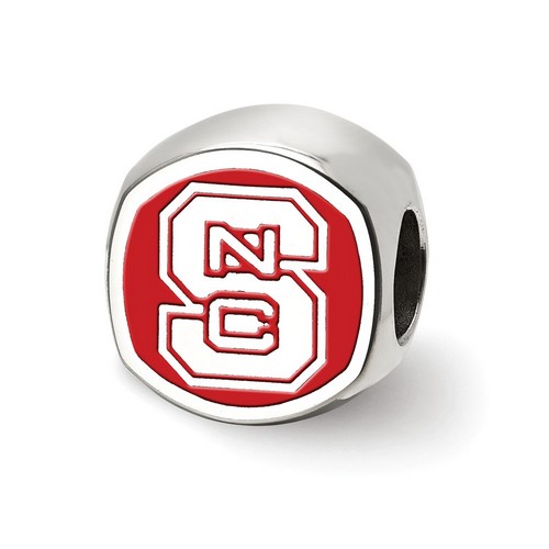 NC State University Wolfpack Cushion shaped Logo Bead in Sterling Silver 5.46 gr