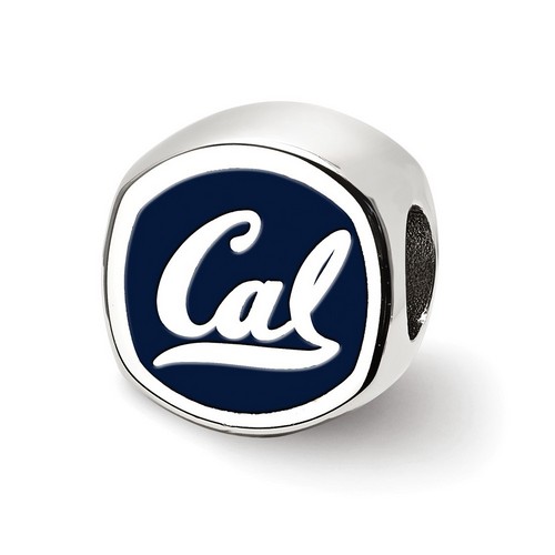 UC Berkeley California Golden Bears Cushion Shaped Logo Bead in Sterling Silver
